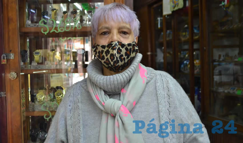 María de Lourdes Velasco Gómez, líder de comerciantes del Centro Histórico (Foto Merari Martínez)