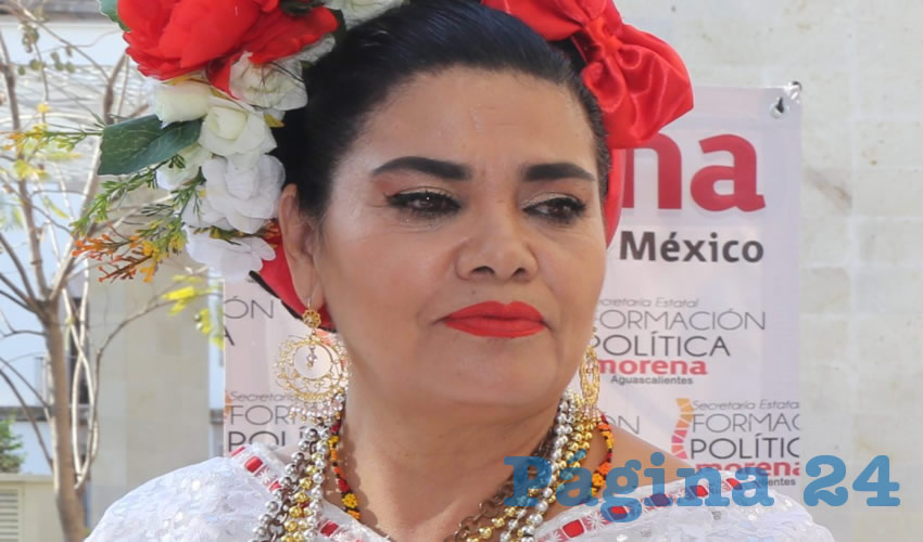 Elvira Aguilar L&oacute;pez, secretaria de Educaci&oacute;n, Cultura y Formaci&oacute;n Pol&iacute;tica del Comit&eacute; Ejecutivo Estatal de Morena (Foto: Eddylberto Lu&eacute;vano Santill&aacute;n) 