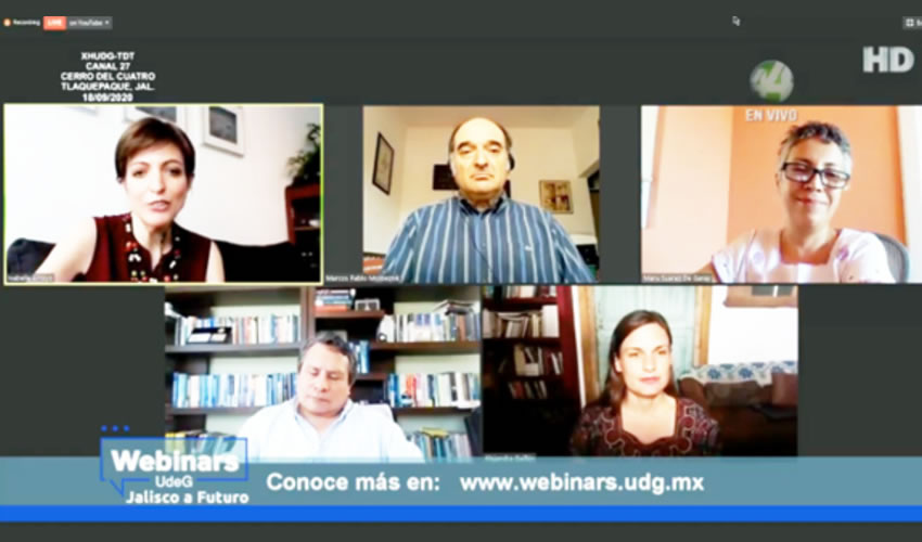 Expertos en seguridad pública de la Universidad de Guadalajara debatieron acerca de los retos de la seguridad pública durante la pandemia por COVID-19; coincidieron en que además de trabajar por evitar contagios, los gobiernos estatal y municipales deben garantizar la tranquilidad de los ciudadanos durante esta crisis sanitaria/Foto: Cortesía