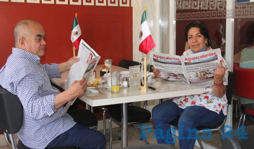 En el restaurante Mitla desayunaron Jorge Domínguez Pérez y Guadalupe Rivera González