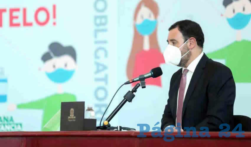 Alejandro Tello Cristerna, gobernador del estado, dio a conocer el balance semanal sobre la situación de la pandemia de COVID-19 en la entidad