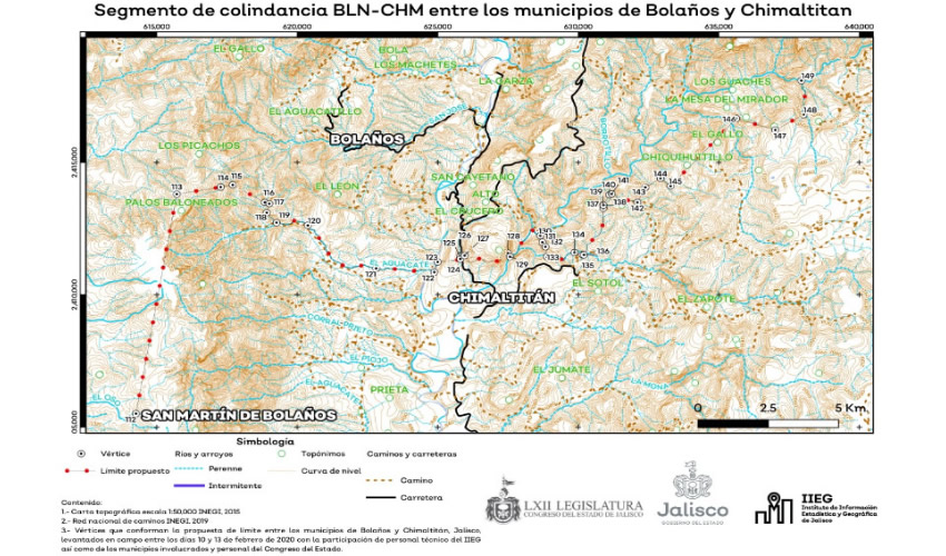 El mapa muestra la colindancia entre los dos municipios ubicados en la zona Norte del estado/Foto: Cortesía