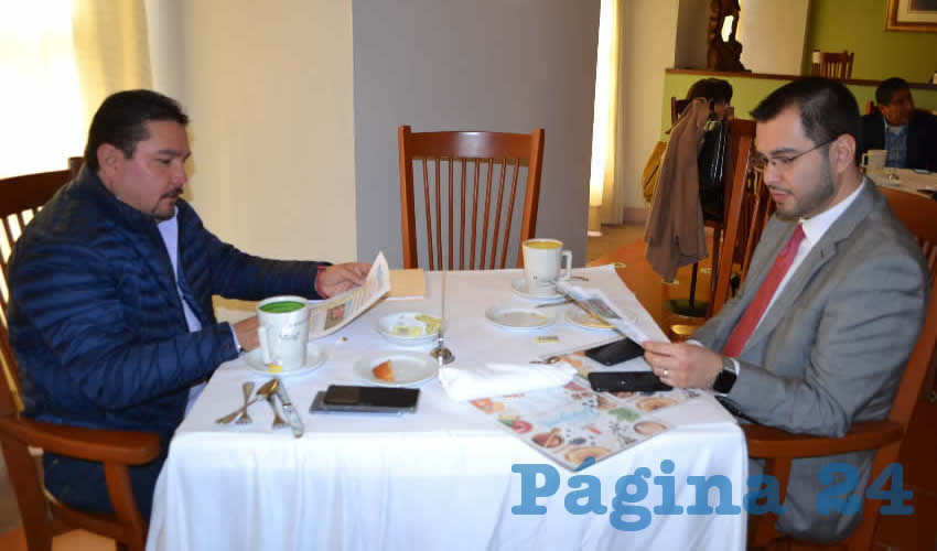 En el restaurante Mitla almorzaron Jaime D&aacute;vila Cleto y Alejandro Jorge Garc&iacute;a G&oacute;mez, secretario particular del secretario general de Gobierno
