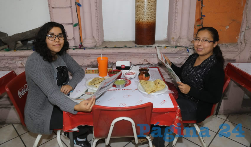 En Gorditas La Merced compartieron el pan y la sal Emma Selene Leyva Esparza y Melody García Martínez