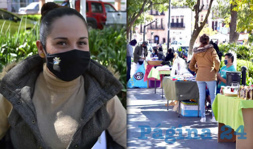 Sarahí Martínez, una de las comerciantes, sostuvo que desde hace dos años adoptaron a este céntrico espacio en el que desde el mediodía hasta las 19:00 horas están instalados (Foto: Merari Martínez)