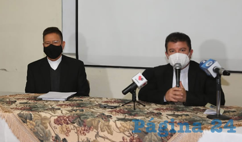 Conferencia de prensa de la Diócesis de Aguascalientes (Foto: Eddylberto Luévano Santillán)