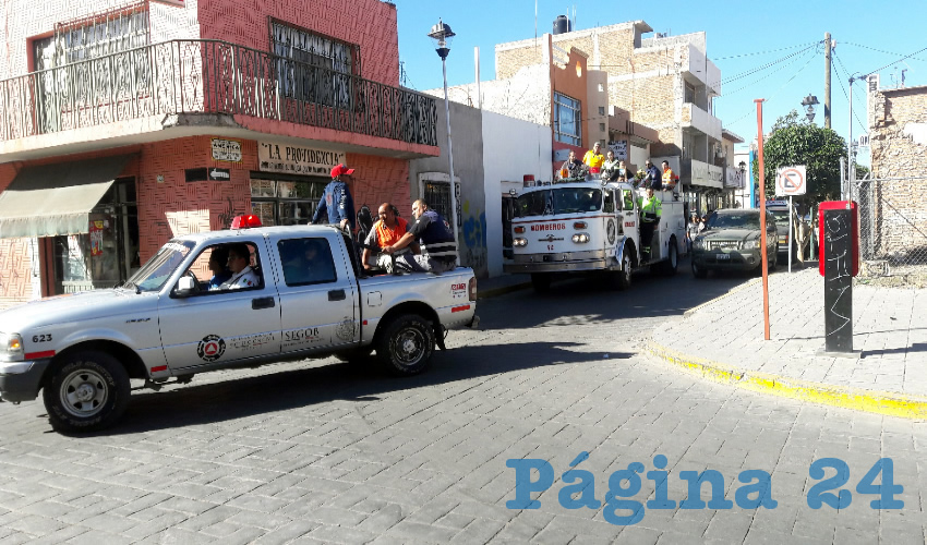 El arribo del cuerpo de bomberos