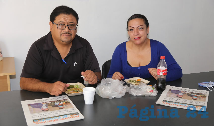 En el comedor del SUTEMA almorzaron Juan Valle Tafoya y Blanca Rodríguez