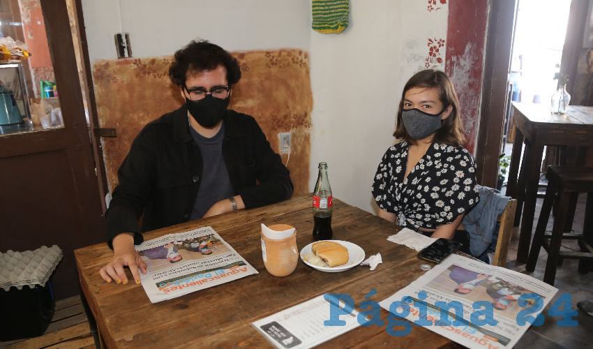 En tacos y Gorditas Sor Juana compartieron el pan y la sal Juan José Medina y María Fernanda Ramos