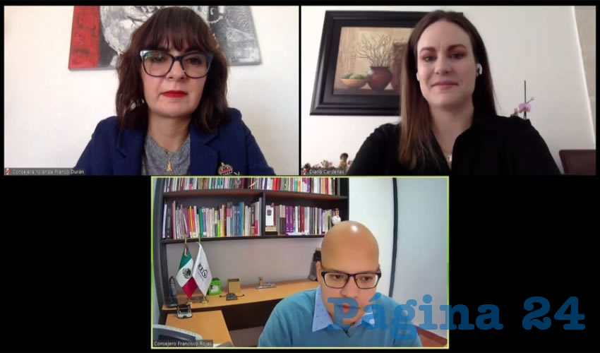 Yolanda Franco Durán, Diana Cárdenas y Francisco Rojas Choza, integrantes del IEE