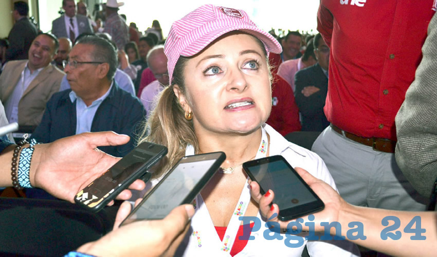 La senadora priísta Claudia Anaya Mota declaró que no hay ninguna división ni confrontación al interior del Partido Revolucionario Institucional (PRI) derivado de si será ella o Adolfo Bonilla Gómez quien encabece la candidatura a la gubernatura del estado. (Foto: Archivo Página 24)