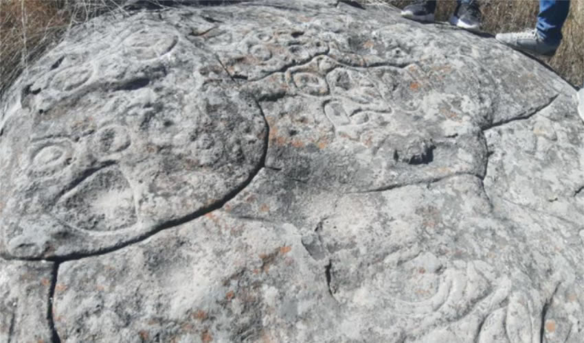 También , el petrograbado más grande identificado en el AMG se encuentra en los lomeríos cercanos a la localidad de San Agustín. Esta piedra, de casi tres toneladas, donde están plasmados glifos que representan astros, rostros y huellas, habla de la historia de la cultura coca.