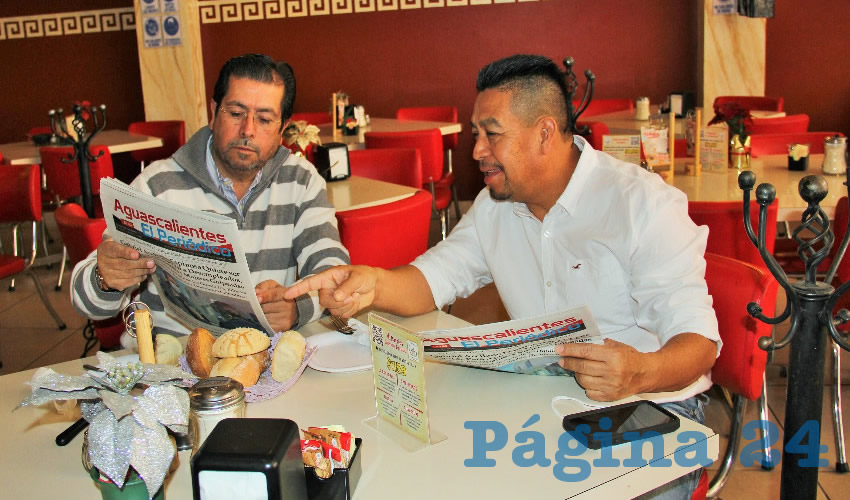 En el restaurante Mitla desayunaron Ra&uacute;l Alba Ruiz y Juan L&oacute;pez Ibarra