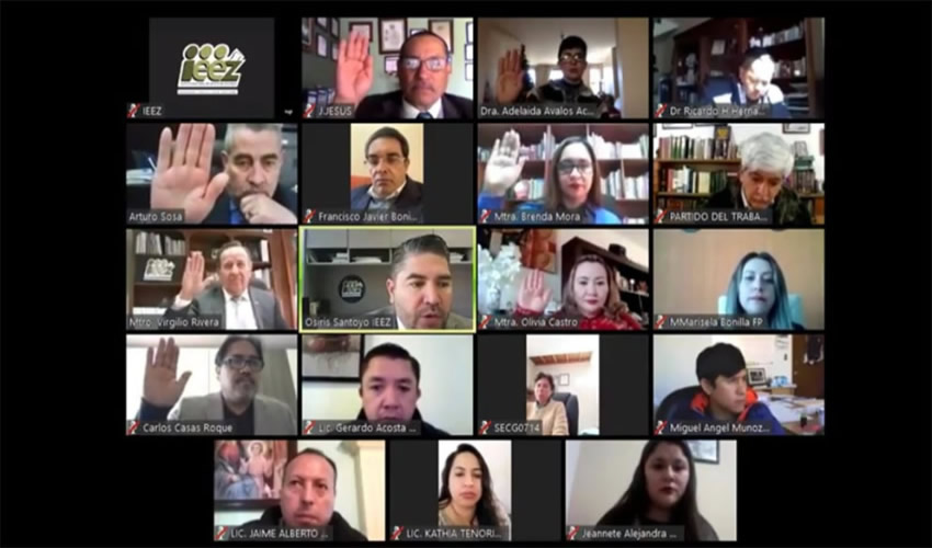 Durante la sesión extraordinaria del Consejo General del Instituto Electoral del Estado de Zacatecas (IEEZ), se confirmó la validación de las coaliciones Va por Zacatecas y Juntos Haremos Historia en Zacatecas, que participarán en la jornada electoral el 6 de junio (Foto: Cortesía)