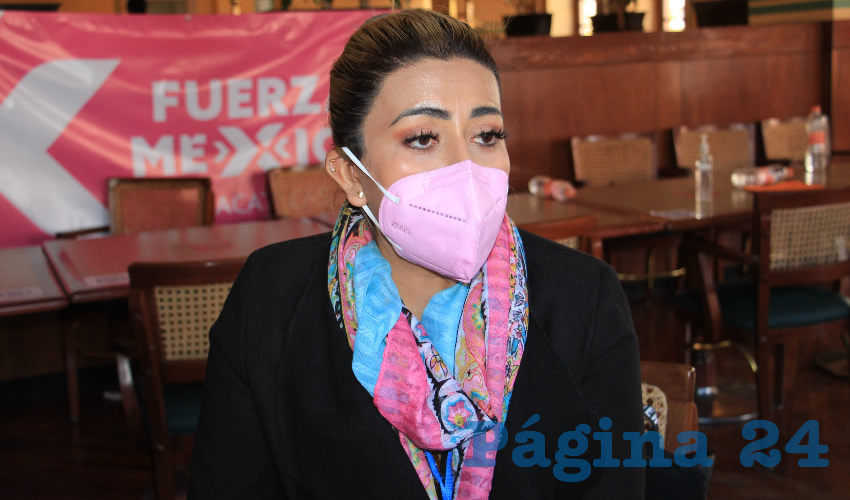 Nancy Solís Dávila, presidenta del Comité Ejecutivo Estatal del Partido Fuerza por México (Foto: Rocío Castro Alvarado)