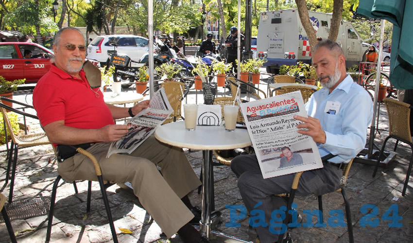 En Caf&eacute; Catedral desayunaron J. Refugio Campos Garc&iacute;a y su hermano Rodolfo Campos Garc&iacute;a