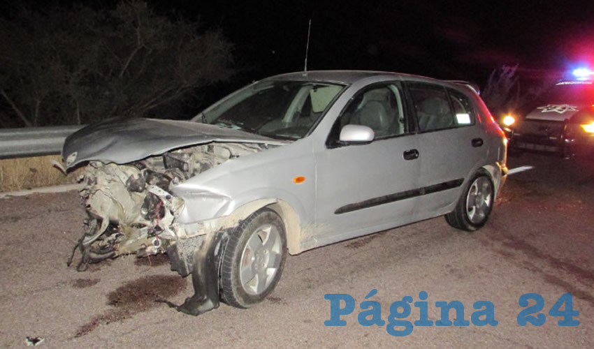 Así quedó el coche Peugeot gris, que manejaba José Carlos “N” “N”, de 21 años