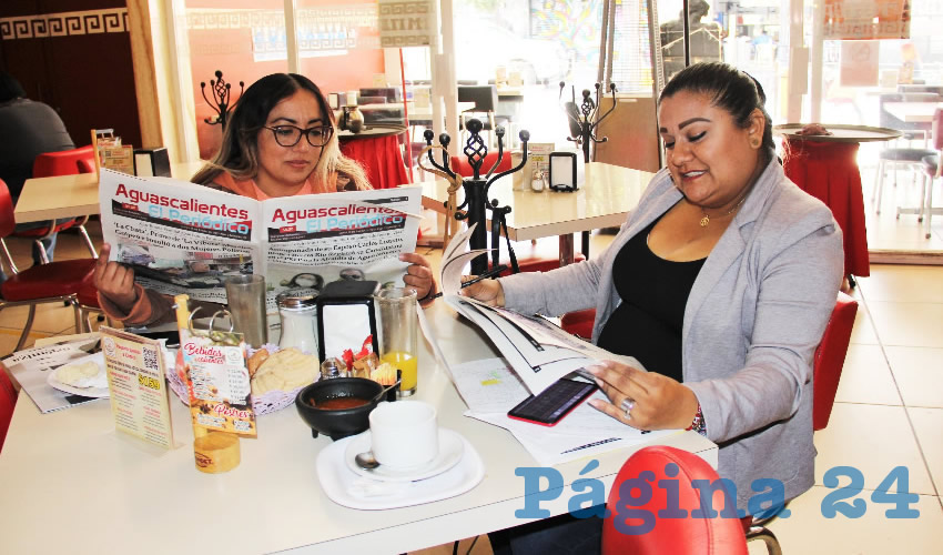 En el restaurante Mitla desayunaron Verónica Cuéllar y Claudia Ivonne Vázquez