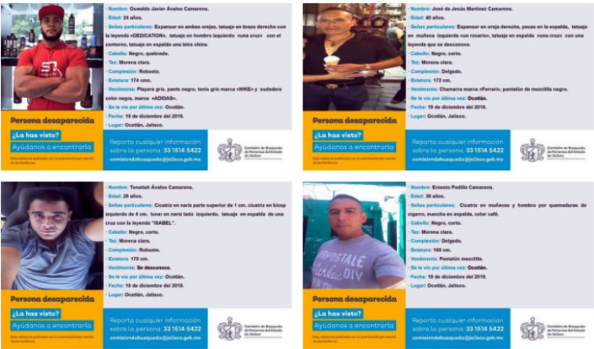 La ONU llamó a emprender acciones urgentes tras la desaparición de cuatro hermanos que habrían sido víctimas de desaparición forzada por parte de policías municipales de Ocotlán, tras una supuesta revisión de rutina. Desde el 19 de diciembre de 2019 no se sabe de ellos/Foto: Especial