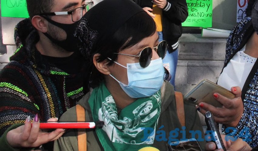 Cecilia, de la Comunidad Feminista de Aguascalientes (Foto: Juan Fernando Reyes Ortega)