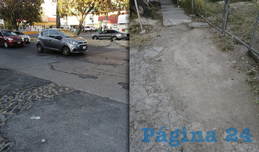 Siempre ha estado así, ya sea por las raíces de los árboles o por el desgaste del cemento, los habitantes de esta comunidad zapopana deben padecer las caminatas por aquí. Pese a los reportes ciudadanos, el ayuntamiento no ha puesto manos a la obra, más allá de instalar la ciclovía/Fotos: Francisco Tapia