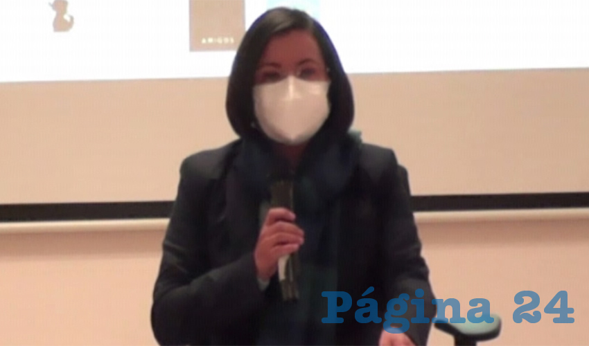 María de la Luz Domínguez Campos, presidenta de la CDHEZ, expuso que en este tercer festival, los participantes podrán aprender temas como inclusión educativa, cultura de la paz, perspectiva de género, prevención de la violencia escolar, entre otros temas (Foto: Cortesía)