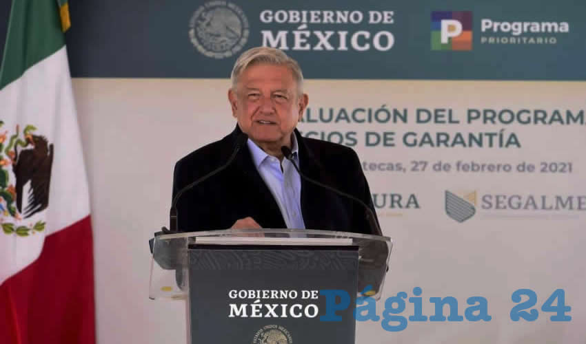Andrés Manuel López Obrador en el evento de la Evaluación del programa Precios de Garantía, realizado en el municipio de Morelos, Zacatecas (Foto: Rocío Castro)