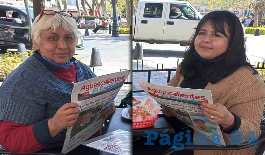 Grupo de personas desayunando.