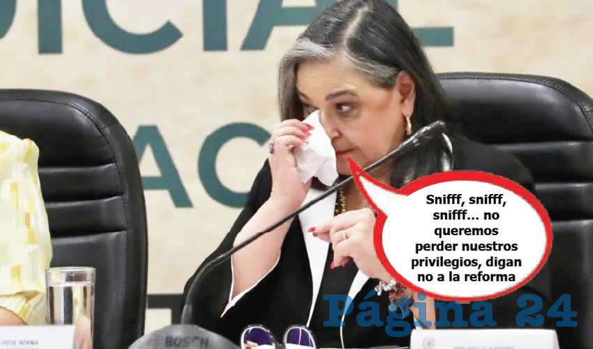 Fotografía satírica con dialogos añadidos a la imagen original.