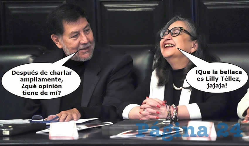 Fotografía satírica con dialogos añadidos a la imagen original.
