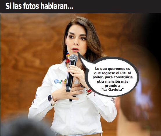 Fotografía satírica con dialogos añadidos a la imagen original.