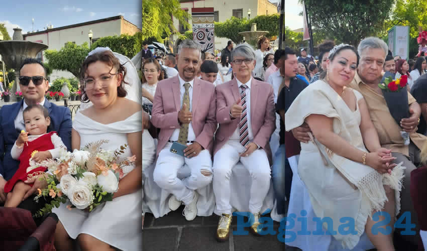 Parejas de recien casados, matrimonios del mismo sexo, matrimonios de diferente sexo