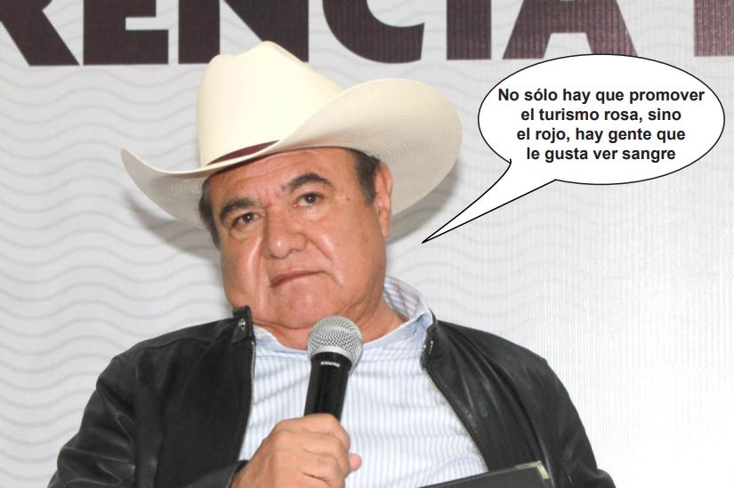 Fotografía satírica con dialogos añadidos a la imagen original.
