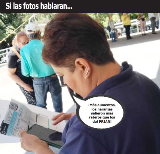 Fotografía satírica con dialogos añadidos a la imagen original.