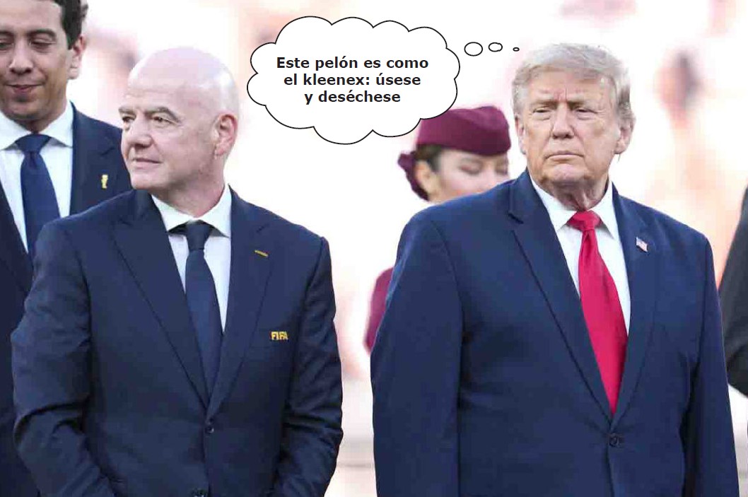 Fotografia satirica con dialogos añadidos a la imagen original.